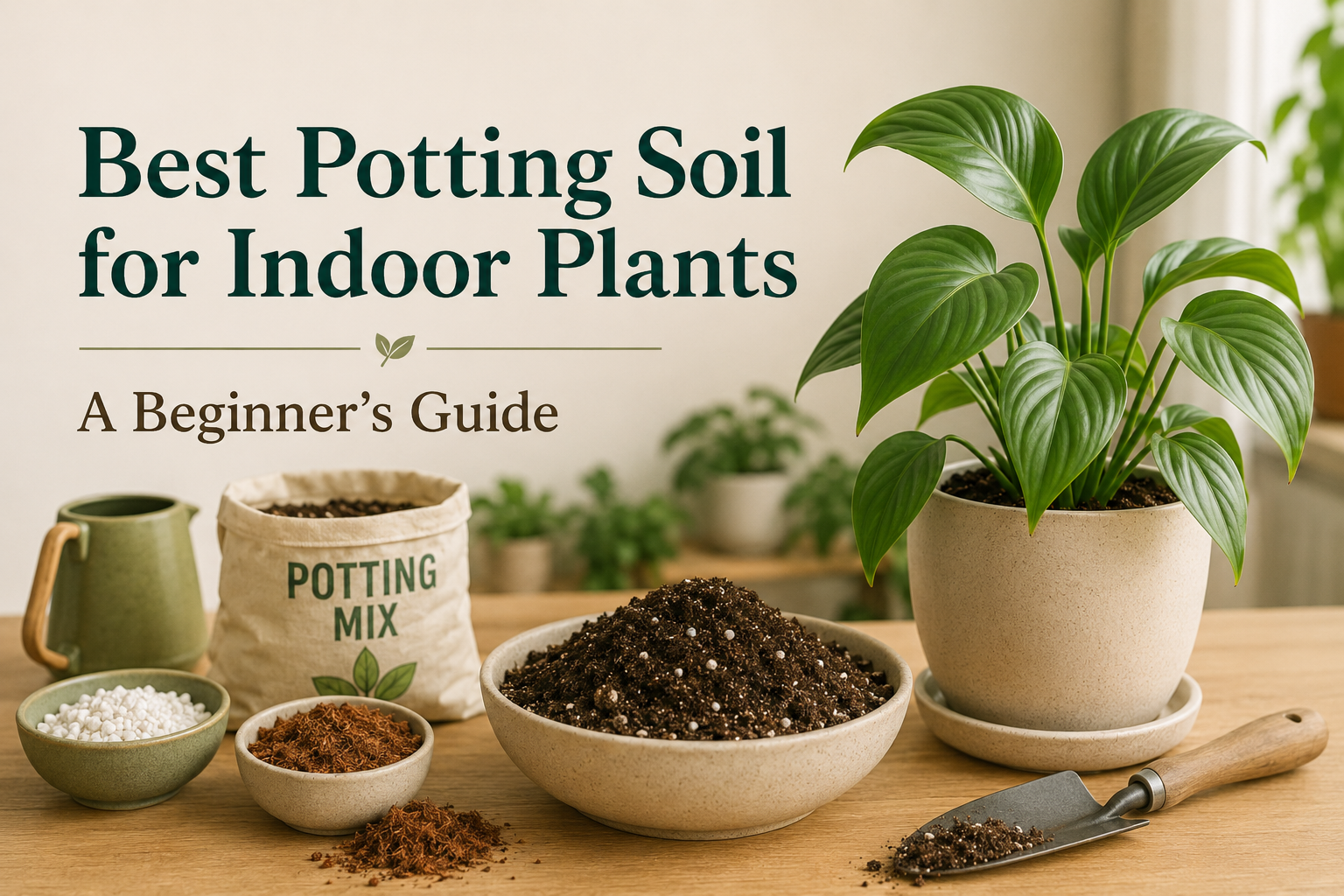 Potting mix and indoor plant for choosing the best potting soil